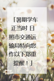 暑期学车正当时 日照市交通运输局特向您作以下郑重提醒！