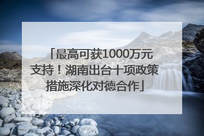 最高可获1000万元支持！湖南出台十项政策措施深化对德合作