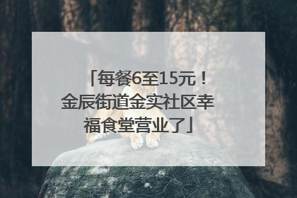 每餐6至15元！金辰街道金实社区幸福食堂营业了