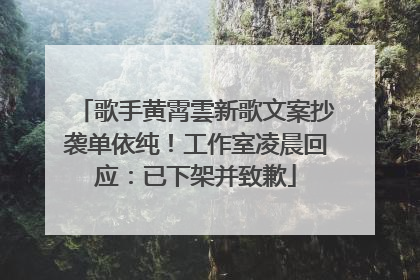 歌手黄霄雲新歌文案抄袭单依纯！工作室凌晨回应：已下架并致歉
