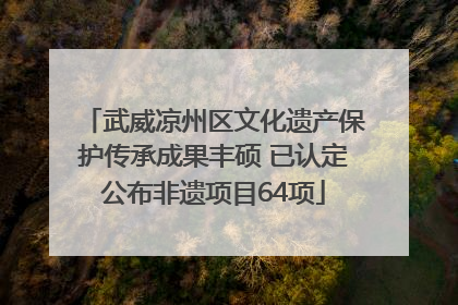 武威凉州区文化遗产保护传承成果丰硕 已认定公布非遗项目64项