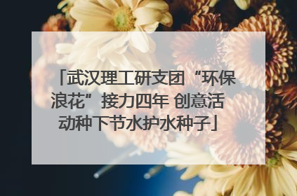 武汉理工研支团“环保浪花”接力四年 创意活动种下节水护水种子