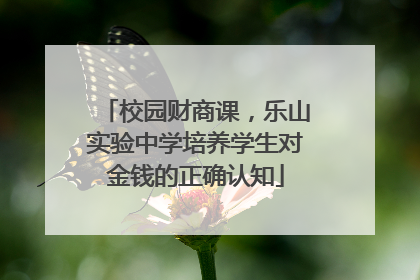 校园财商课，乐山实验中学培养学生对金钱的正确认知