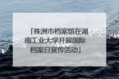 株洲市档案馆在湖南工业大学开展国际档案日宣传活动