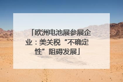 欧洲电池展参展企业：美关税“不确定性”阻碍发展