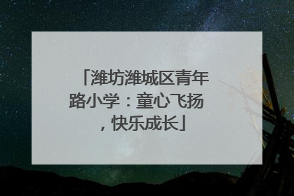 潍坊潍城区青年路小学：童心飞扬，快乐成长