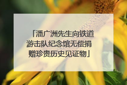 潘广洲先生向铁道游击队纪念馆无偿捐赠珍贵历史见证物