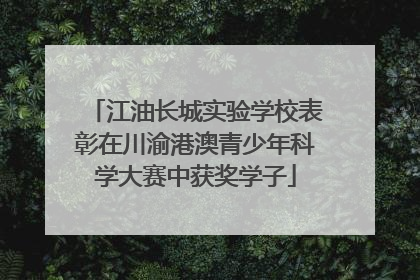江油长城实验学校表彰在川渝港澳青少年科学大赛中获奖学子