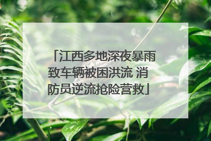 江西多地深夜暴雨致车辆被困洪流 消防员逆流抢险营救
