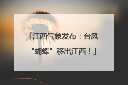 江西气象发布：台风“蝴蝶”移出江西！