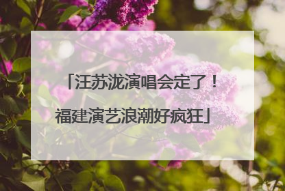 汪苏泷演唱会定了！福建演艺浪潮好疯狂