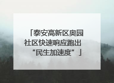 泰安高新区奥园社区快速响应跑出“民生加速度”