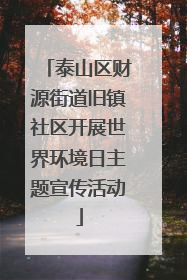 泰山区财源街道旧镇社区开展世界环境日主题宣传活动