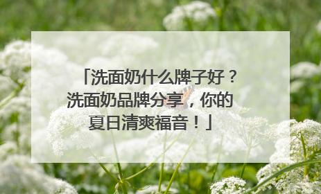洗面奶什么牌子好？洗面奶品牌分享，你的夏日清爽福音！