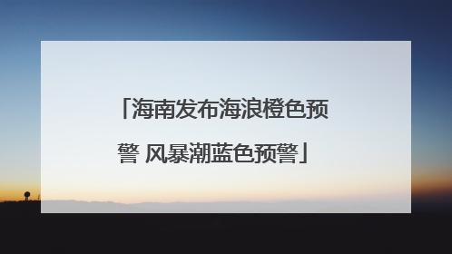 海南发布海浪橙色预警 风暴潮蓝色预警
