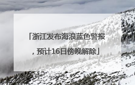 浙江发布海浪蓝色警报，预计16日傍晚解除