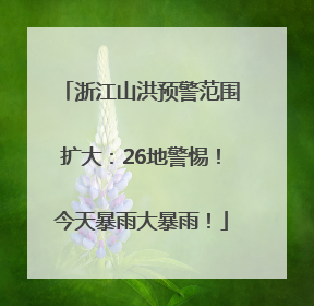 浙江山洪预警范围扩大：26地警惕！今天暴雨大暴雨！