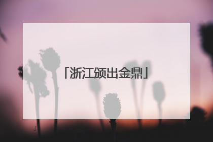 浙江颁出金鼎