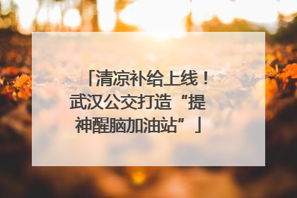 清凉补给上线！武汉公交打造“提神醒脑加油站”