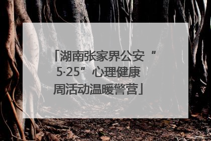 湖南张家界公安“5·25”心理健康周活动温暖警营