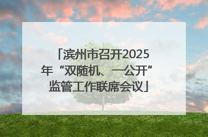滨州市召开2025年“双随机、一公开” 监管工作联席会议
