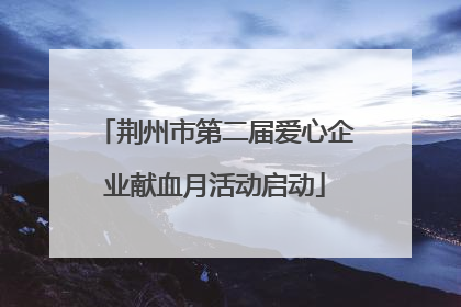 荆州市第二届爱心企业献血月活动启动