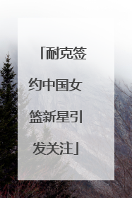 耐克签约中国女篮新星引发关注
