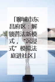 聊城市东昌府区：解锁普法新模式，“沉浸式”模拟法庭进社区