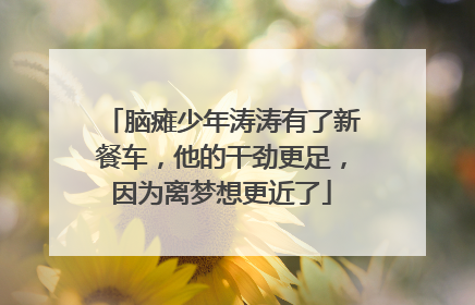脑瘫少年涛涛有了新餐车，他的干劲更足，因为离梦想更近了
