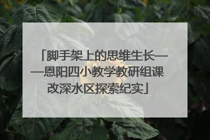 脚手架上的思维生长——恩阳四小教学教研组课改深水区探索纪实
