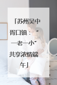 苏州吴中胥口镇：“一老一小”共享浓情端午