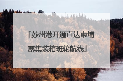 苏州港开通直达柬埔寨集装箱班轮航线