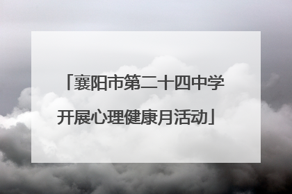 襄阳市第二十四中学开展心理健康月活动