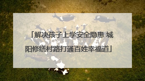 解决孩子上学安全隐患 城阳修缮村路打通百姓幸福道