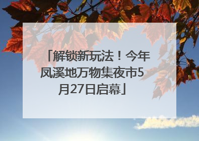 解锁新玩法！今年凤溪地万物集夜市5月27日启幕