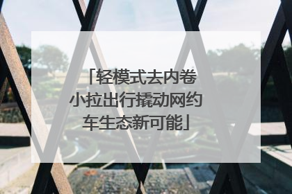 轻模式去内卷 小拉出行撬动网约车生态新可能