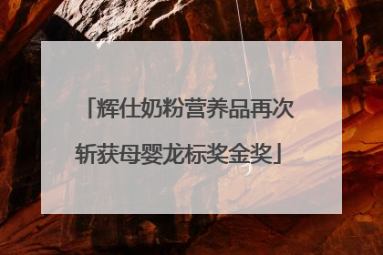 辉仕奶粉营养品再次斩获母婴龙标奖金奖