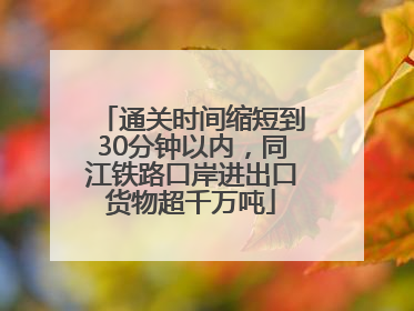 通关时间缩短到30分钟以内，同江铁路口岸进出口货物超千万吨