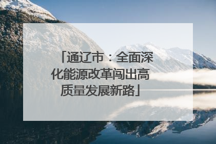通辽市：全面深化能源改革闯出高质量发展新路