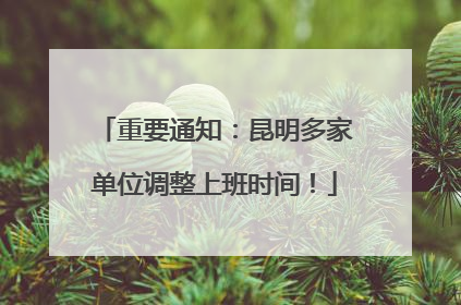 重要通知：昆明多家单位调整上班时间！