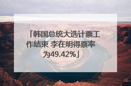 韩国总统大选计票工作结束 李在明得票率为49.42%
