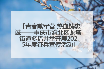 青春献军营 热血铸忠诚——重庆市渝北区龙塔街道多措并举开展2025年度征兵宣传活动