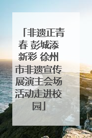 非遗正青春 彭城添新彩 徐州市非遗宣传展演主会场活动走进校园
