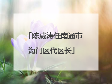 陈威涛任南通市海门区代区长