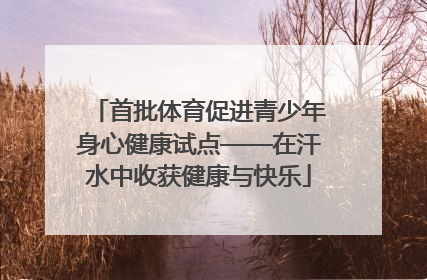 首批体育促进青少年身心健康试点——在汗水中收获健康与快乐