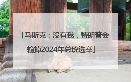 马斯克：没有我，特朗普会输掉2024年总统选举