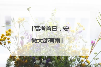 高考首日，安徽大部有雨