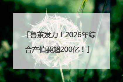 鲁茶发力！2026年综合产值要超200亿！