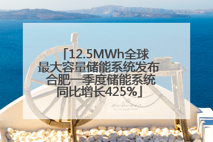 12.5MWh全球最大容量储能系统发布 合肥一季度储能系统同比增长425%
