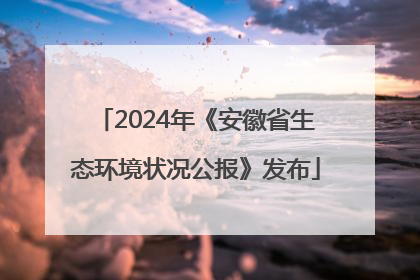 2024年《安徽省生态环境状况公报》发布
